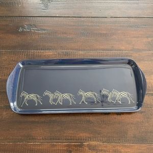 NEW Hand Painted Africa African Tray Zebra